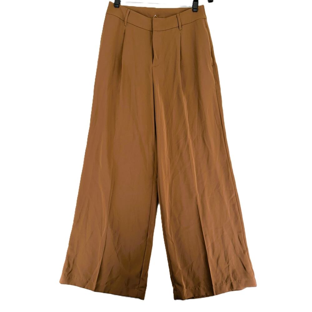 INC International Concepts Women's Pockets Wide Leg Pant Brown Petite Size 10P